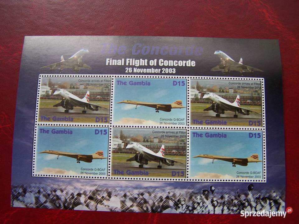 Gambia 2003 MNH Lotnictwo Samolot Concorde sprzedam