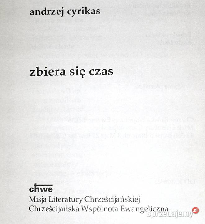 Zbiera sie czas Andrzej Cyrikas Książki i Podręczniki
