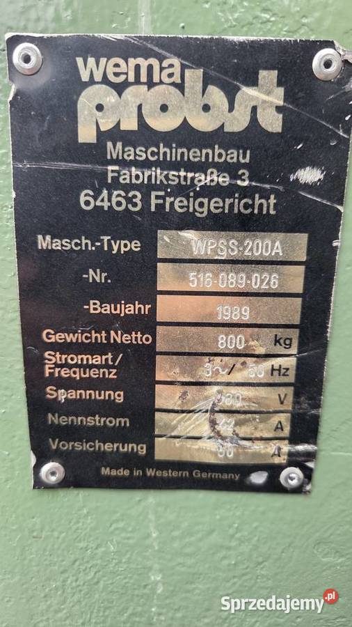 korowarka WEMAPROBST WPSS200A Produkcja Karsin sprzedam
