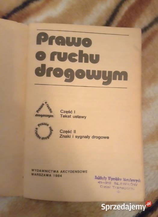 Sprzedam podręcznik prawo o ruchu drogowym 1984 sprzedam