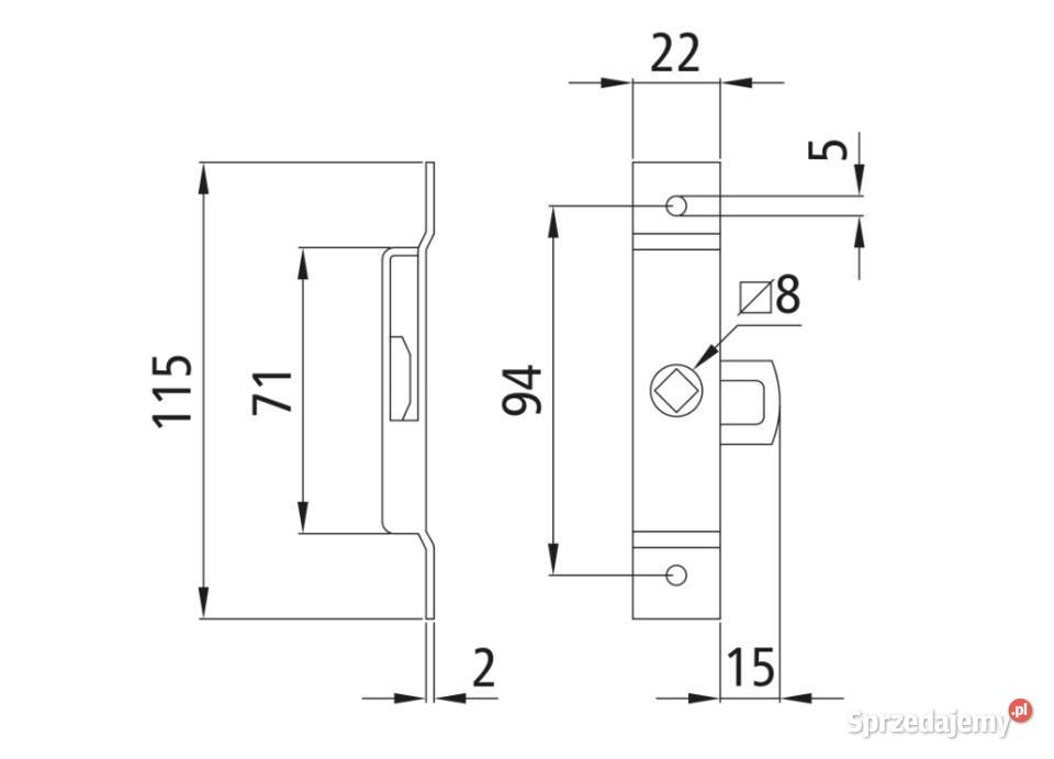 Zamknięcie 115 x 22 mm stal nierdzewna Przysieka Polska sprzedam