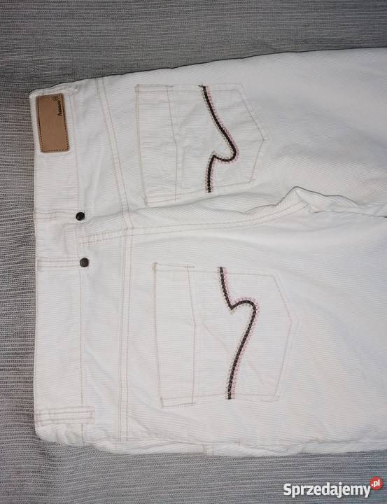 BIAŁE JEANSOWE SPODNIE HOUSE PRĄŻKOWANE RS łódzkie Łódź
