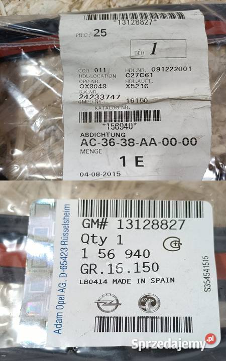 OPEL CORSA C USZCZELKA GÓRNA DRZWI PRAWY PRZÓD Uszczelki sprzedam