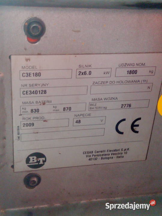 Wózek widłowy elektryczny C3E180 BT TOYOTA elektryczny Jaworzno
