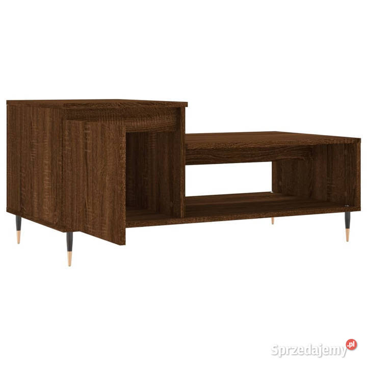 Stolik kawowy brązowy dąb100x50x45 materiał Warszawa