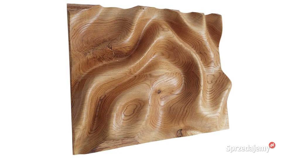 Panel ścienny fale 3D olejowana dekoracja Malechowo