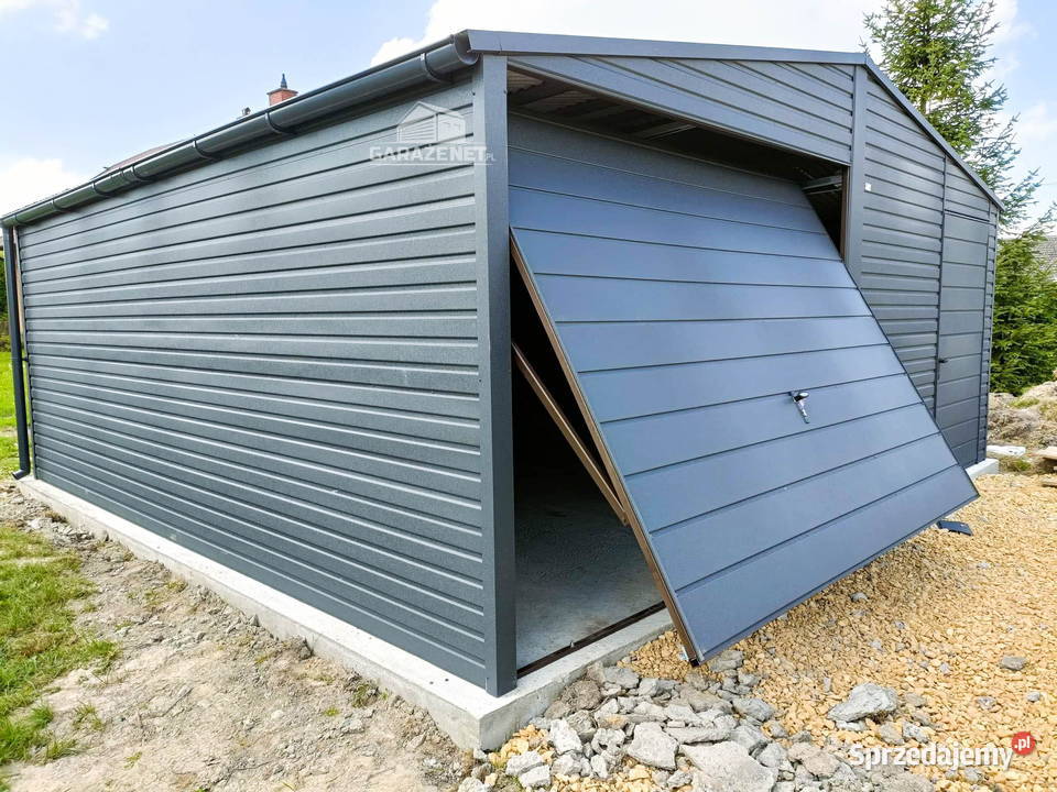 GARAŻ BLASZANY 6m x 6m DWUSPAD BRAMA UCHYLNA Łapanów