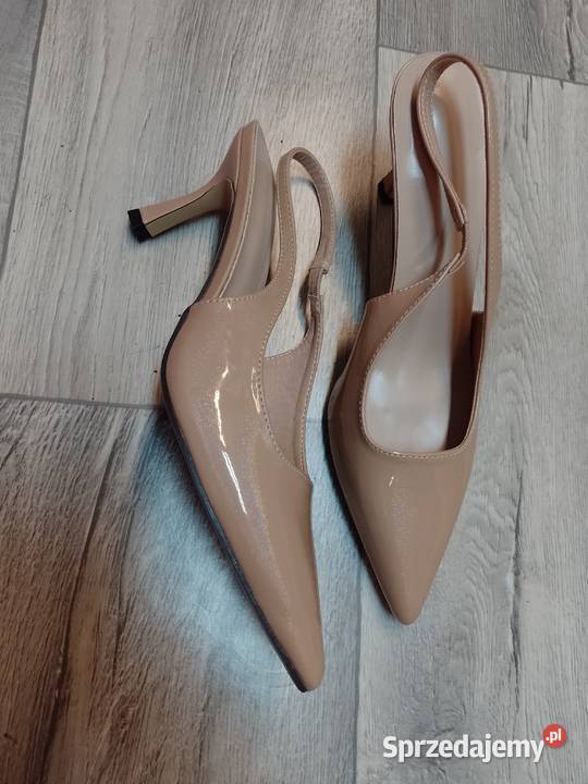 4041 Hologramowe beżowe czółenka wieczorowe z Kraków