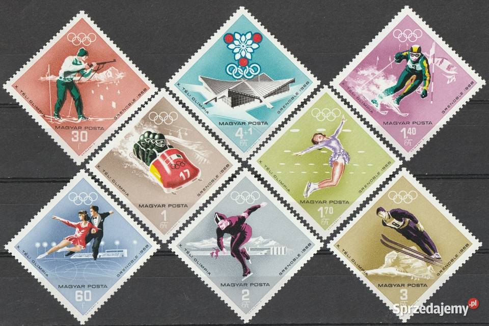WĘGRY IGRZYSKA GRENOBLE 1968 CZYSTE Filatelistyka Łódź