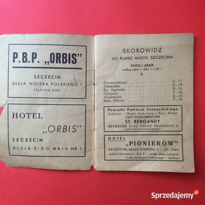 1646 Skorowidz Ulic Szczecina Antykwariat zachodniopomorskie