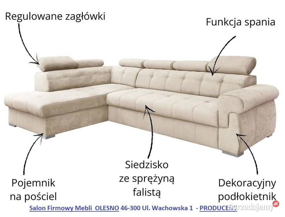 Narożnik 190x280 ATLANTA Tkanina ZMYWALNA sprzedam