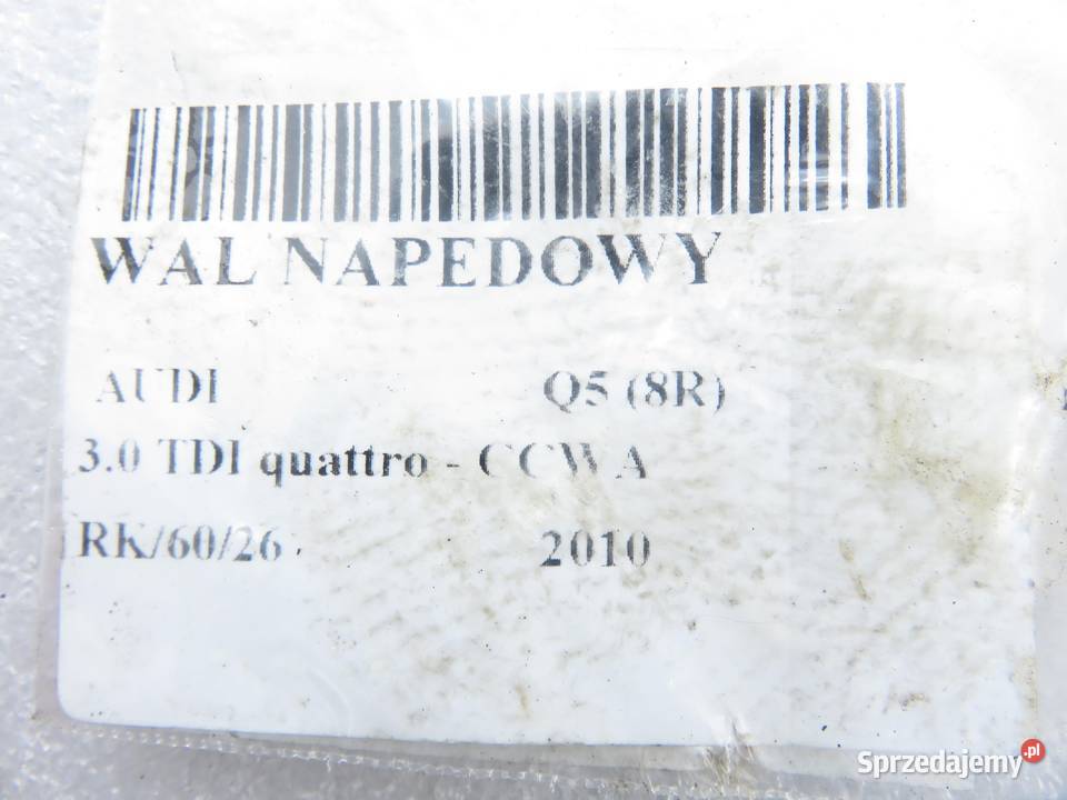WAŁ NAPĘDOWY AUDI Q5 30 TDI 8R0521101B małopolskie