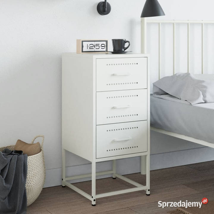 Szafka nocna biała 36x39x78 stal WM846588 mazowieckie Warszawa