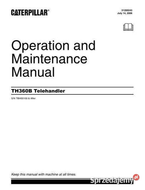 Cat TH360B ładowarka teleskopowa manual Kielce
