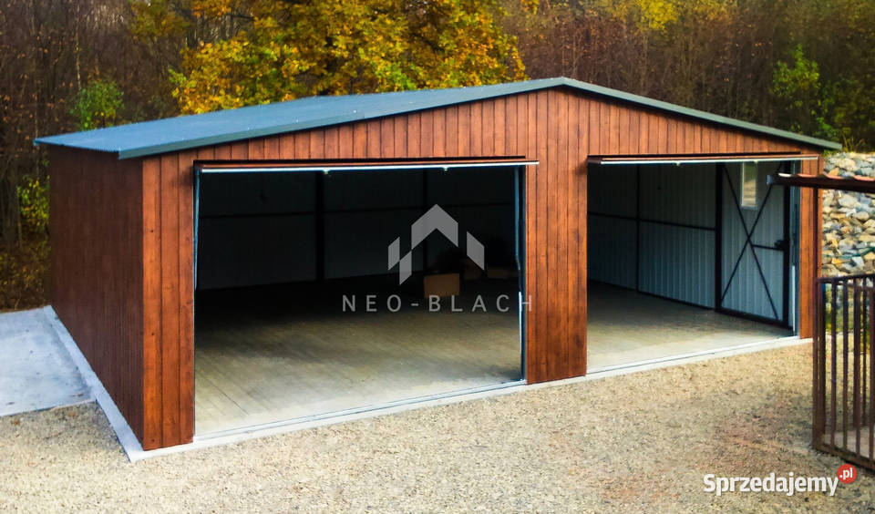 Garaż Blaszany 8x6m 2x Brama Uchylna Ciemny sprzedam