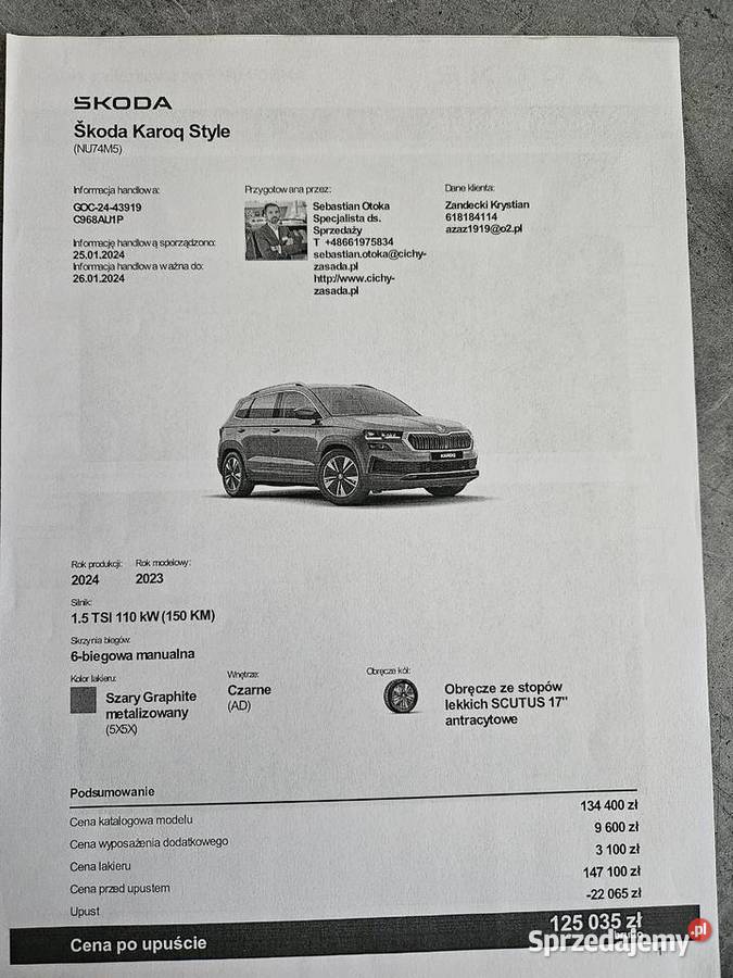 Skoda karoq sty Ts11015M6F