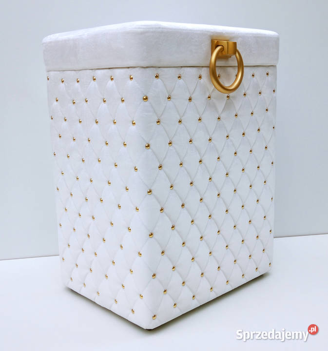 Kufer kosz na pranie bieliźniak Glamour biały Poznań sprzedam