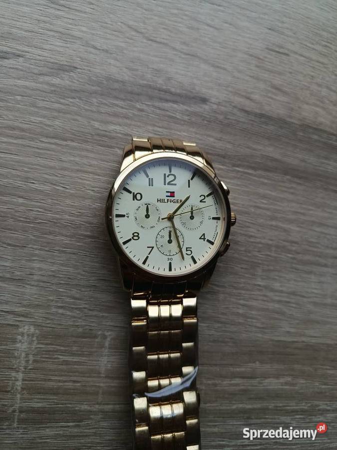 Zegarek męski złoty Tommy Hilfiger z białą Białystok