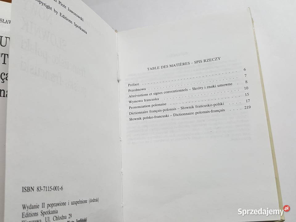 NOWY SŁOWNIK francuskopolski polskofrancuski Złotniki sprzedam