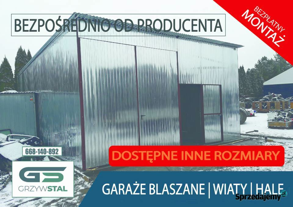 Garaż Blaszany Hala Blaszana Magazyn Blaszany