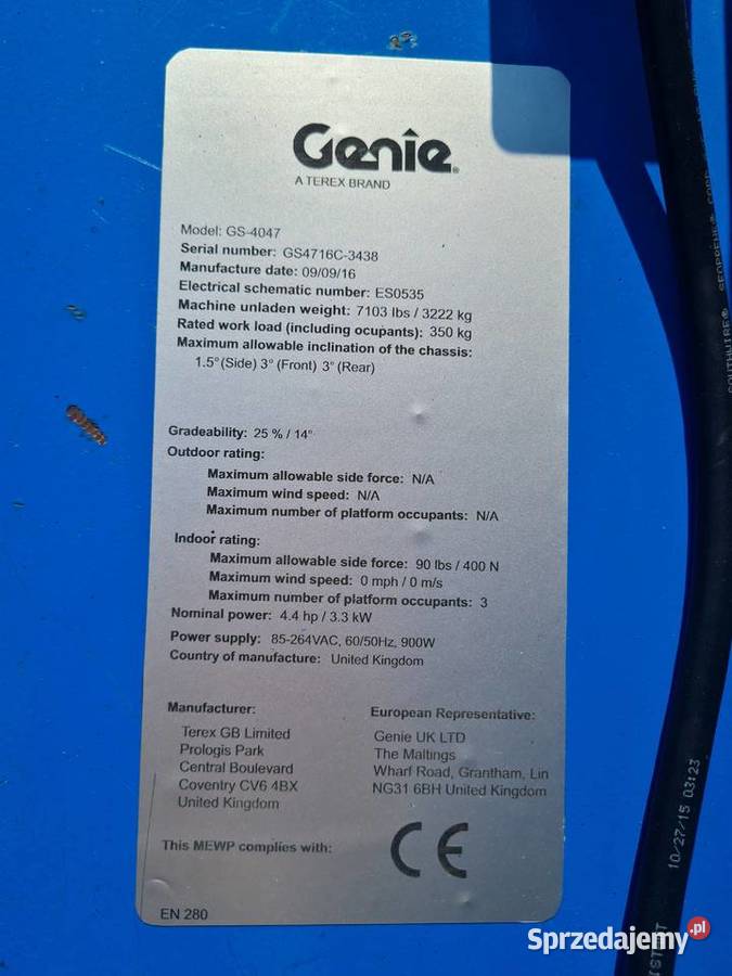 Genie GS4047 podnośnik nożycowy elektryczny