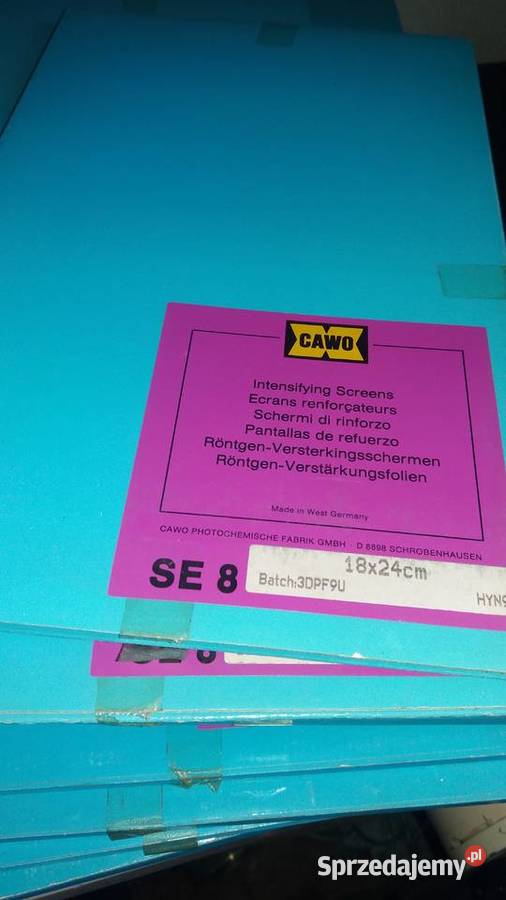 Ekrany folie wzmacniające Rtg Cawo różne lubelskie