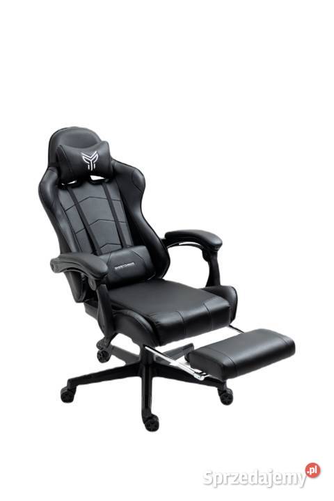 Fotel gamingowy z podnóżkiem CZARNY GHOST 17
