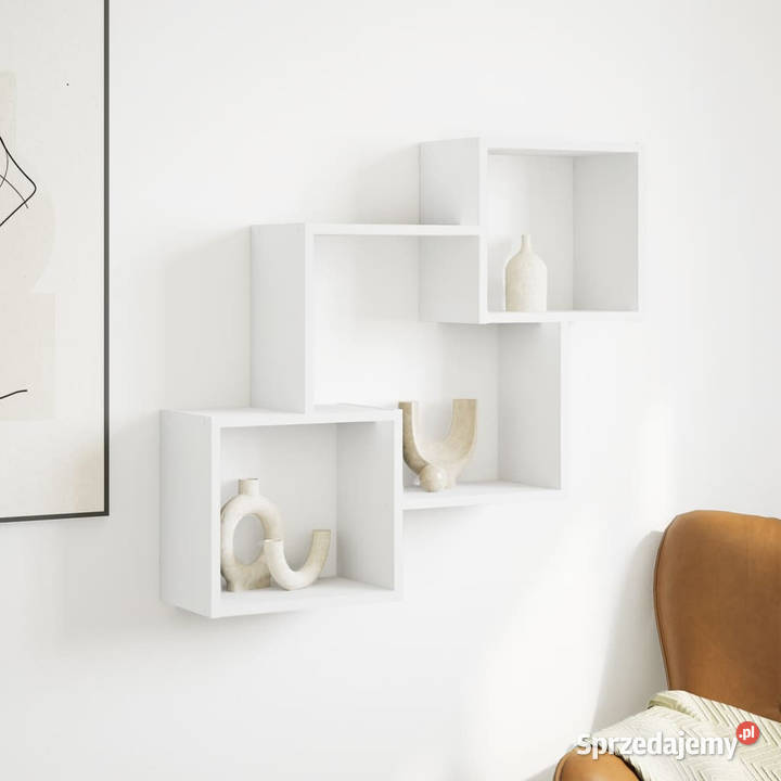 Półka ścienna 78x18x71 biała materiał mazowieckie Warszawa