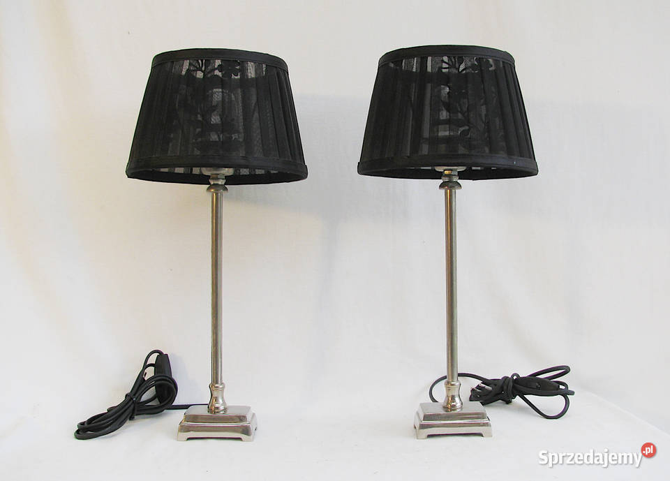 2 Lampki nocne inox na cienkiej nóżce zachodniopomorskie Szczecinek