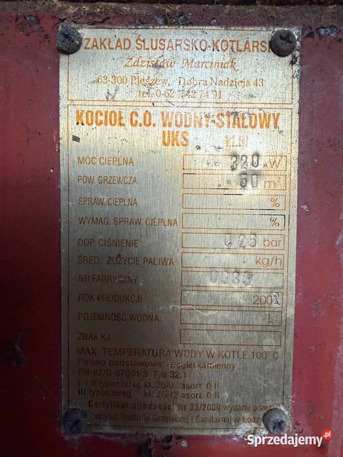 Kocioł na drewno wegiel mial 320kw Świebodzin sprzedam