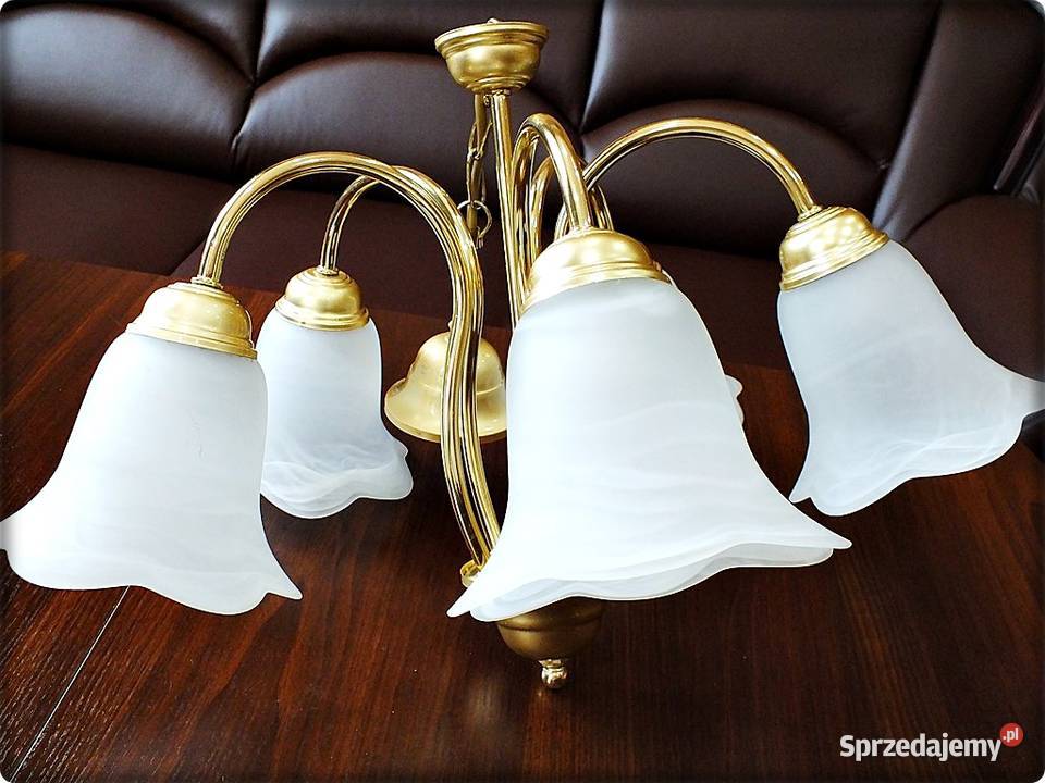 Lampa wisząca Złoty Żyrandol 5 ramienny 8090 Żary