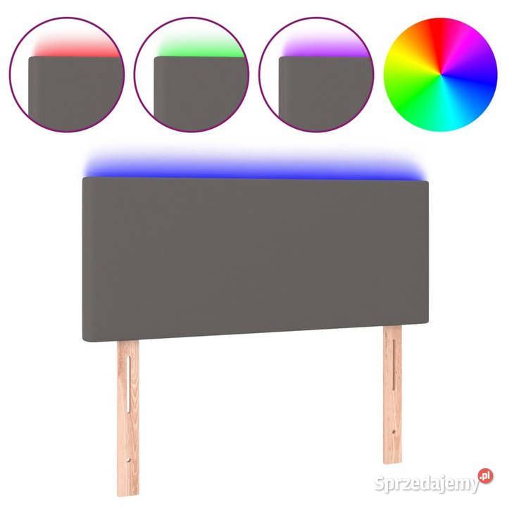 Zagłówek do łóżka z LED szary 80x5x7888 sztuczna Warszawa