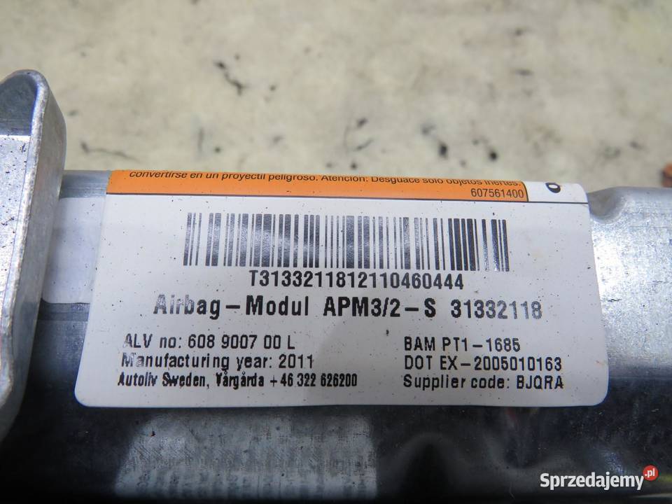 PODUSZKA PASAŻERA VOLVO XC60 31332118 osobowe