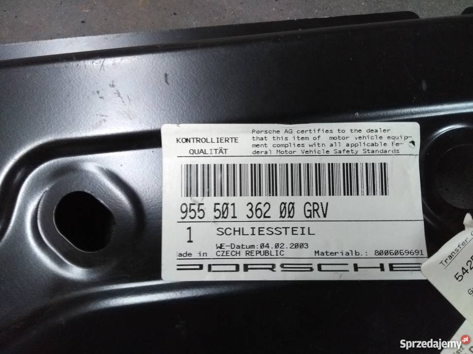 Element zamykający Porsche Cayenne 955 Karoseria Pilzno