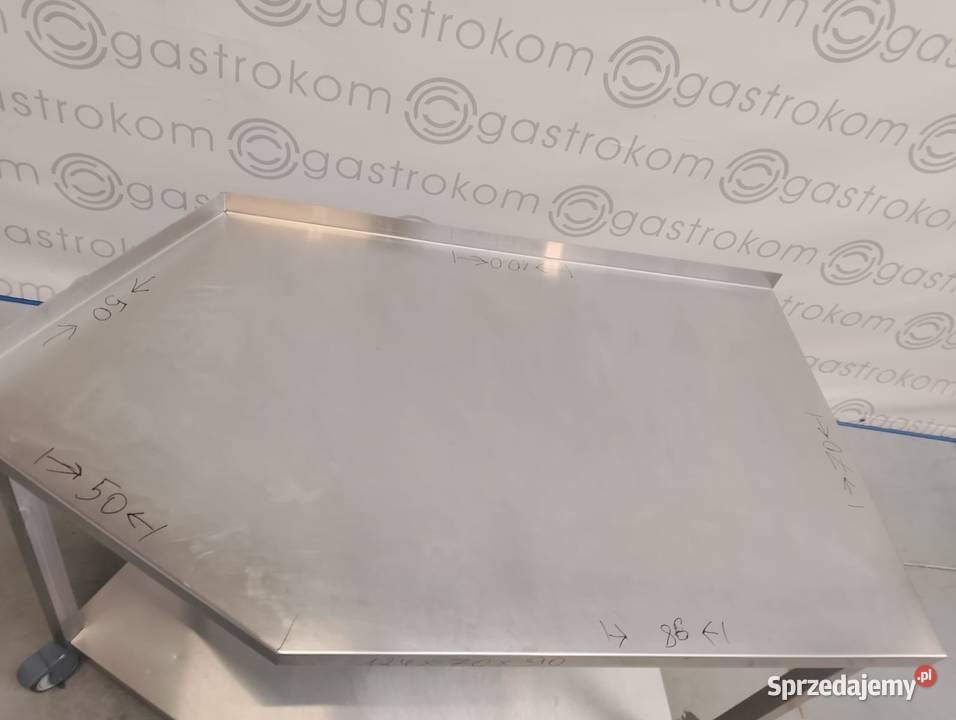 STÓŁ JEZDNY Z PÓŁKĄ BOK ŚCIĘTY 124X70X90 Wrocław