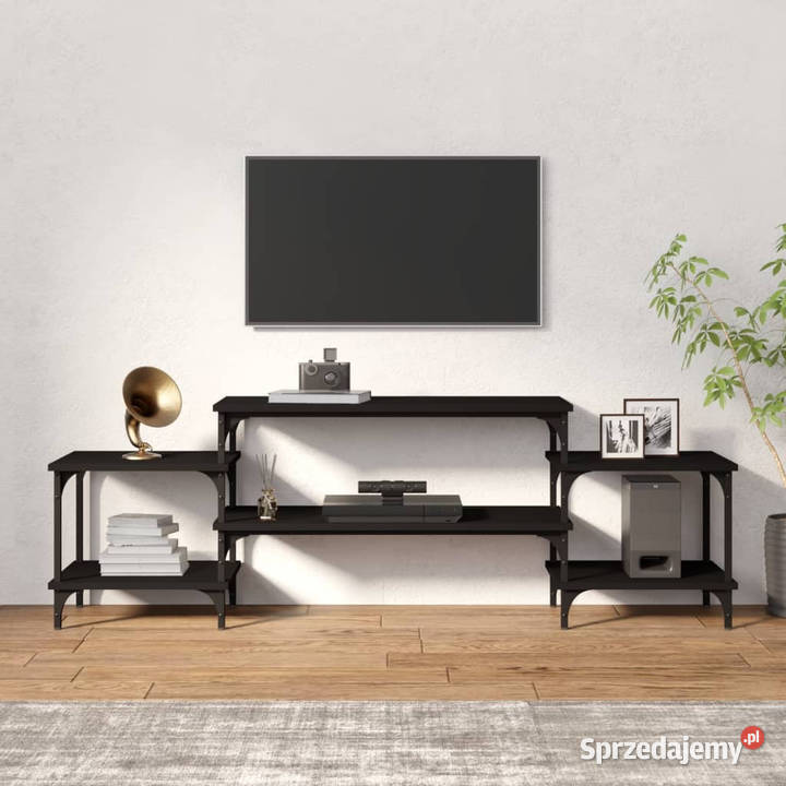 Szafka pod TV czarna 157x35x52 materiał mazowieckie Warszawa