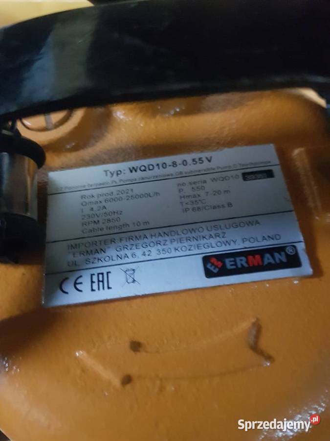 Pompa do szamba z rozdrabniaczem erman 3100W wielkopolskie Głogowa