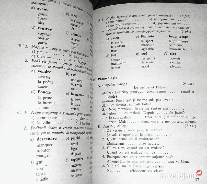 Testy w języku francuskim Jan Duliniec Chełm