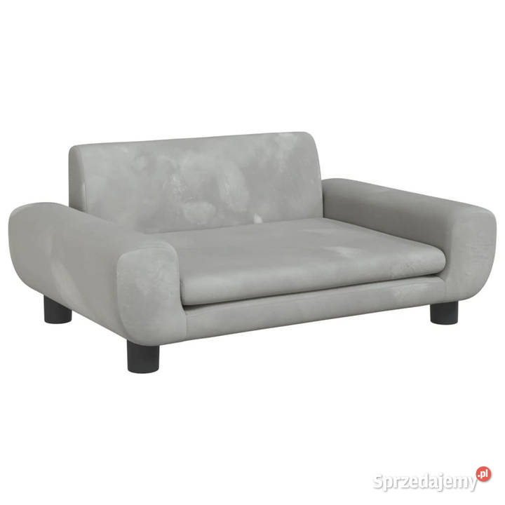 Sofa dzieci jasnoszara 70x45x33 aksamit Meble Warszawa
