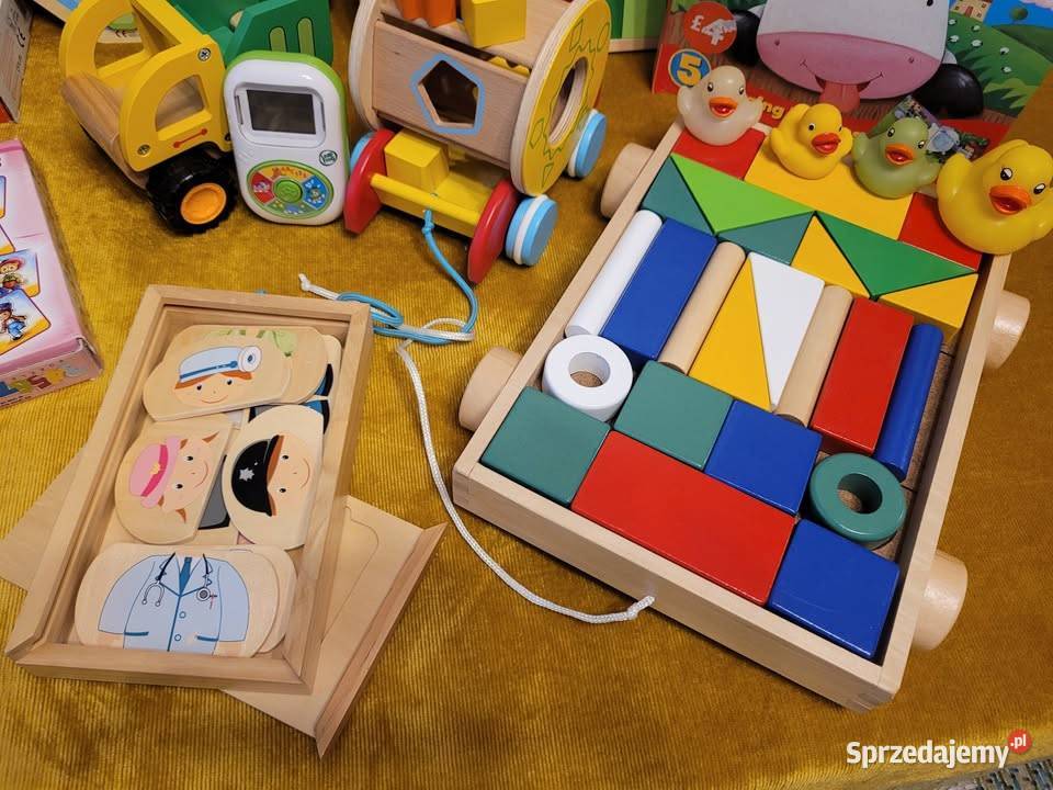 Pierwsze zabawki drewniane puzzle książeczki Bydgoszcz