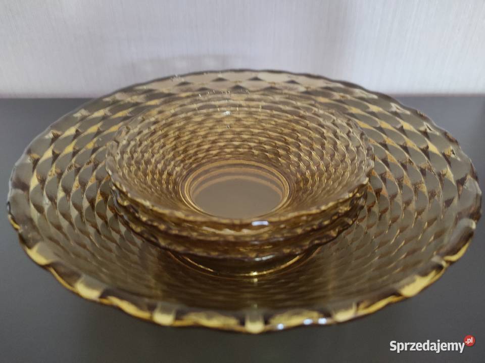 Salaterki miski szkło Prądniczanka PRL 4 Białystok sprzedam