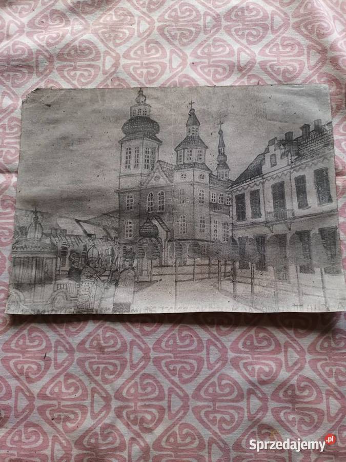 Sprzedam stary obraz akwarela pomorskie Malbork