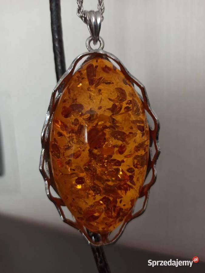 Wisiorek z kamieniem bursztynowym Pozostałe Białystok