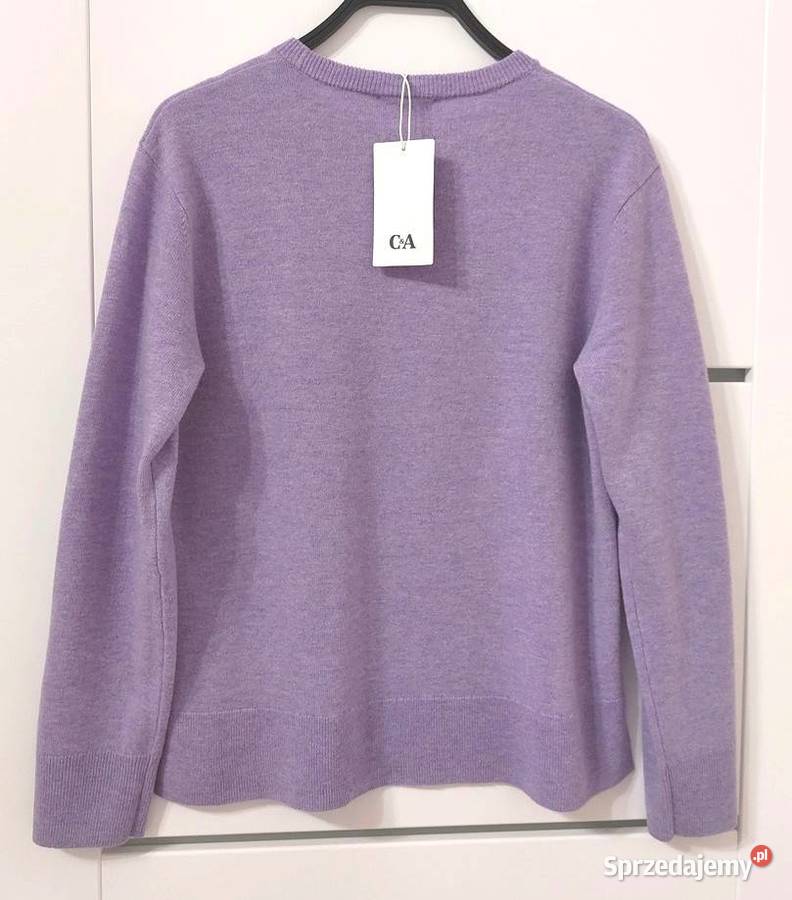 Sweterek fioletowy M 38 CA kaszmir i wełna Nowy Swetry i golfy Warszawa sprzedam