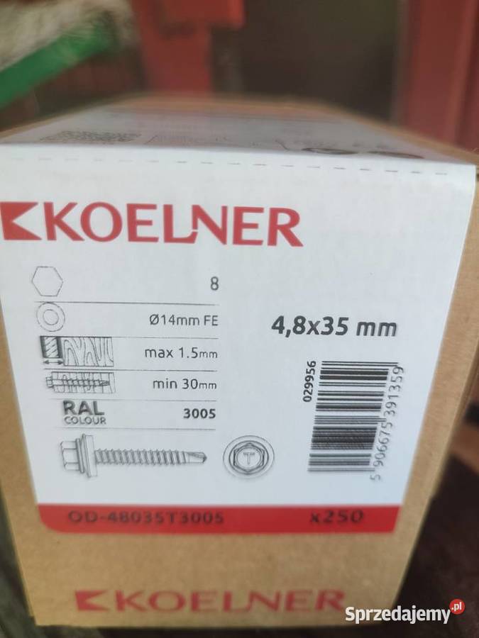 Wkręty farmery 33opak blacha drewno wiśnia