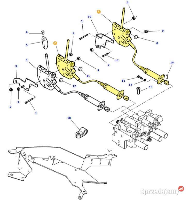 Dźwignia sterująca z linką Massey Ferguson Białystok
