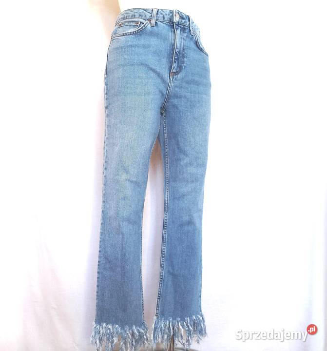 Spodnie jeans Frędzle niebieskie Pióra r 38 Odzież damska podlaskie Białystok