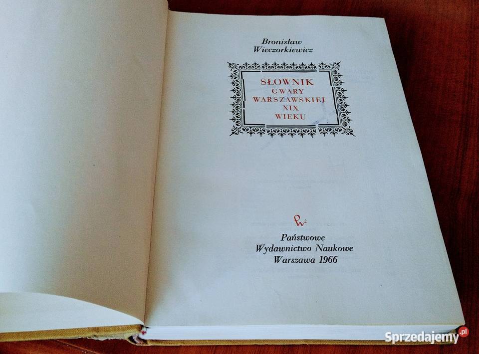 Słownik gwary warszawskiej XIX wieku Bronisław Gdańsk