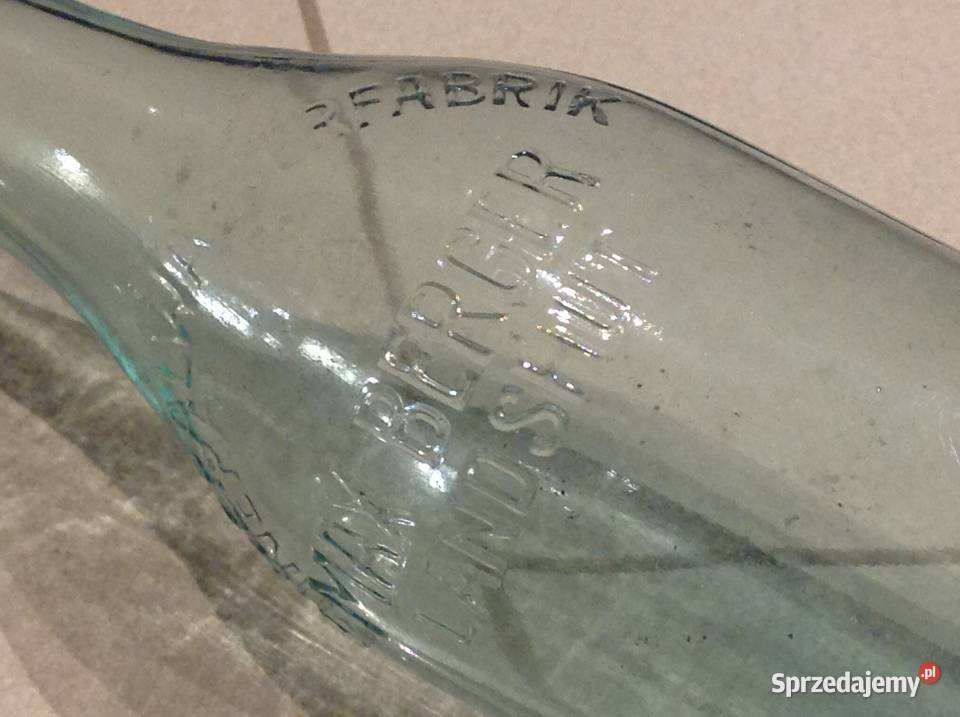 Stara Butelka Szklana MINERALWASSERFABRIK BERGER lubuskie Nowa Sól