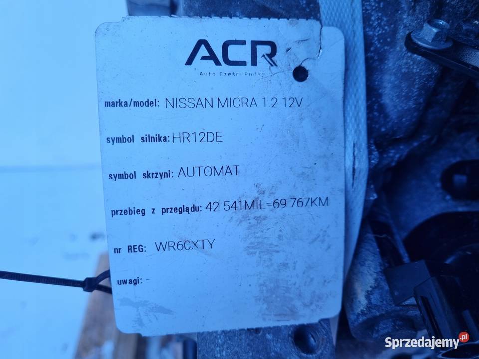 SILNIK Nissan Note II 12 16V 80 serwisowany 69 lubelskie Chełm